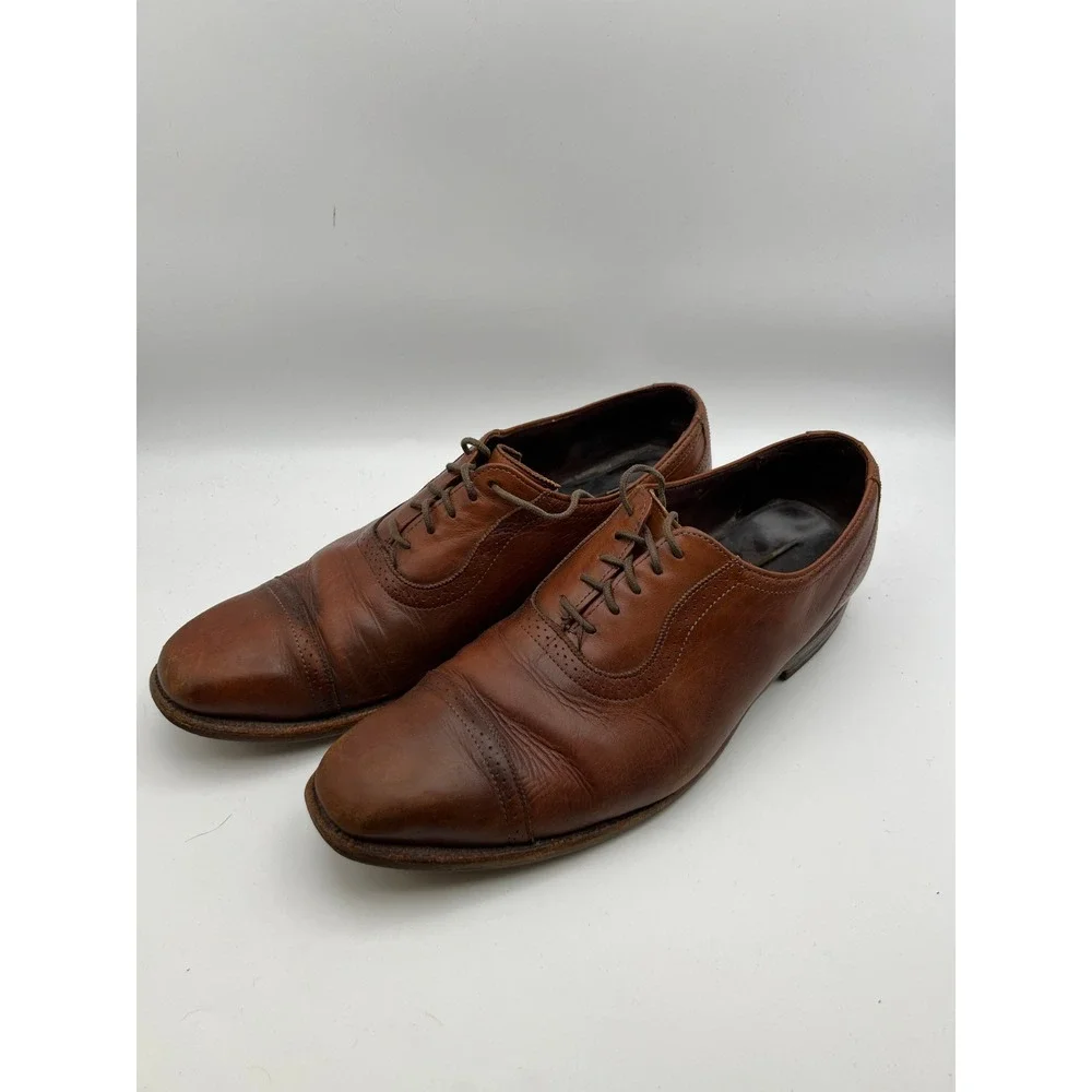Allen Edmonds Rutledge Brown Leather Cap Toe Oxford Dress Shoes Mens 11 Brogue